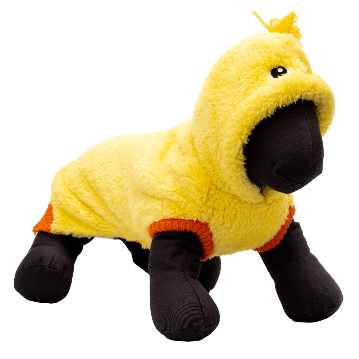 Chick Hoodie Dog Sweater – Acrylic, Yellow, Sizes XS–XXL