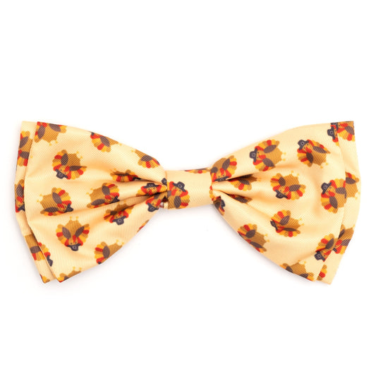 Gobble Gobble Dog Bow Tie – Polyester, Gold, Sizes S, L
