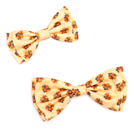 Gobble Gobble Dog Bow Tie – Polyester, Gold, Sizes S, L