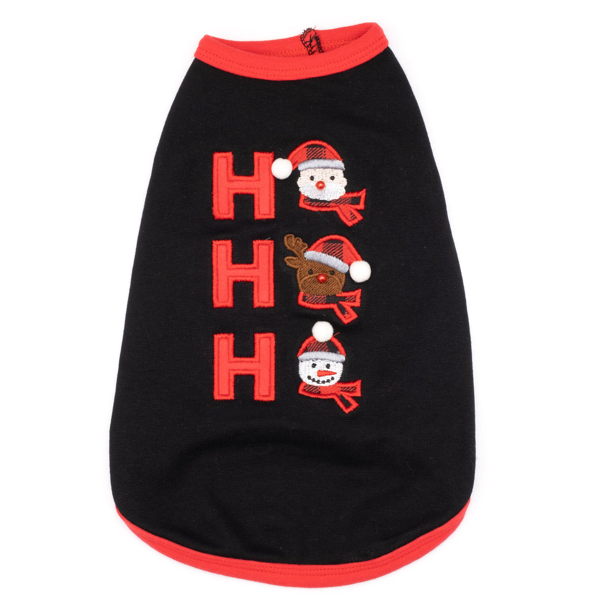 Ho Ho Ho Dog Tank Top – Cotton, Black, Sizes XS–XXL