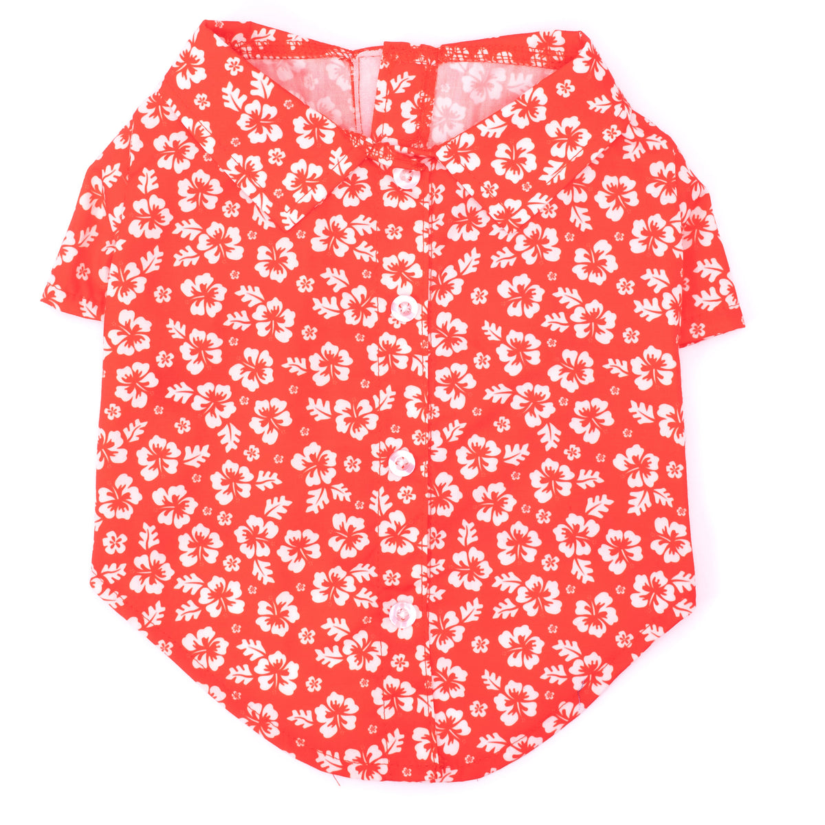 Aloha Dog Shirt – Polyester, Coral, Sizes XS–XXL