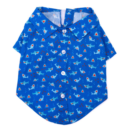 Chomp Dog Shirt – Polyester, Blue, Sizes XS–XXL