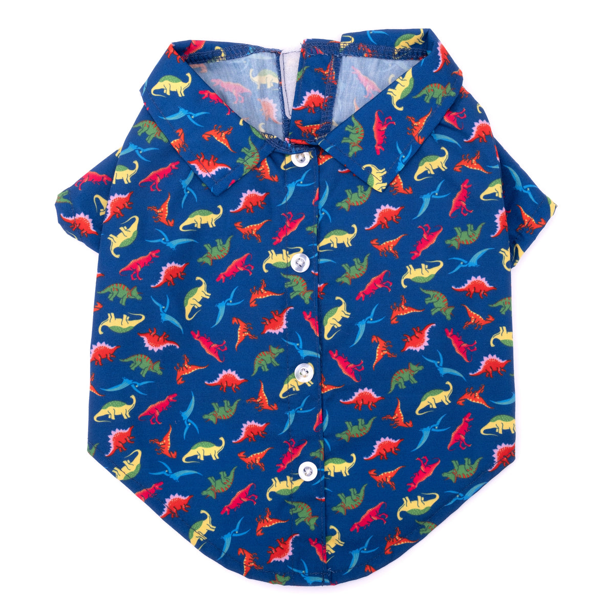 Dino Dog Shirt – Polyester, Navy, Sizes XS–XXL