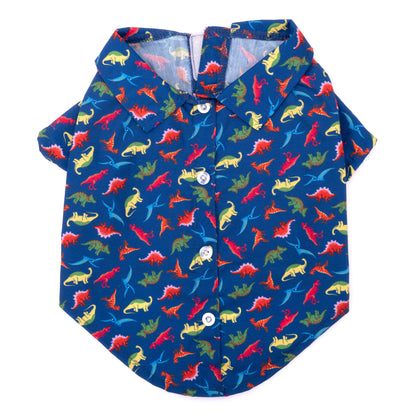 Dino Dog Shirt – Polyester, Navy, Sizes XS–XXL