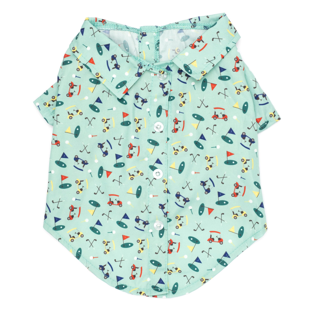 Golf Dog Shirt – Polyester, Green, Sizes XS–XXL