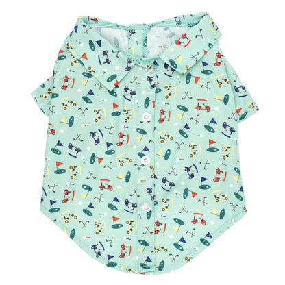 Golf Dog Shirt – Polyester, Green, Sizes XS–XXL