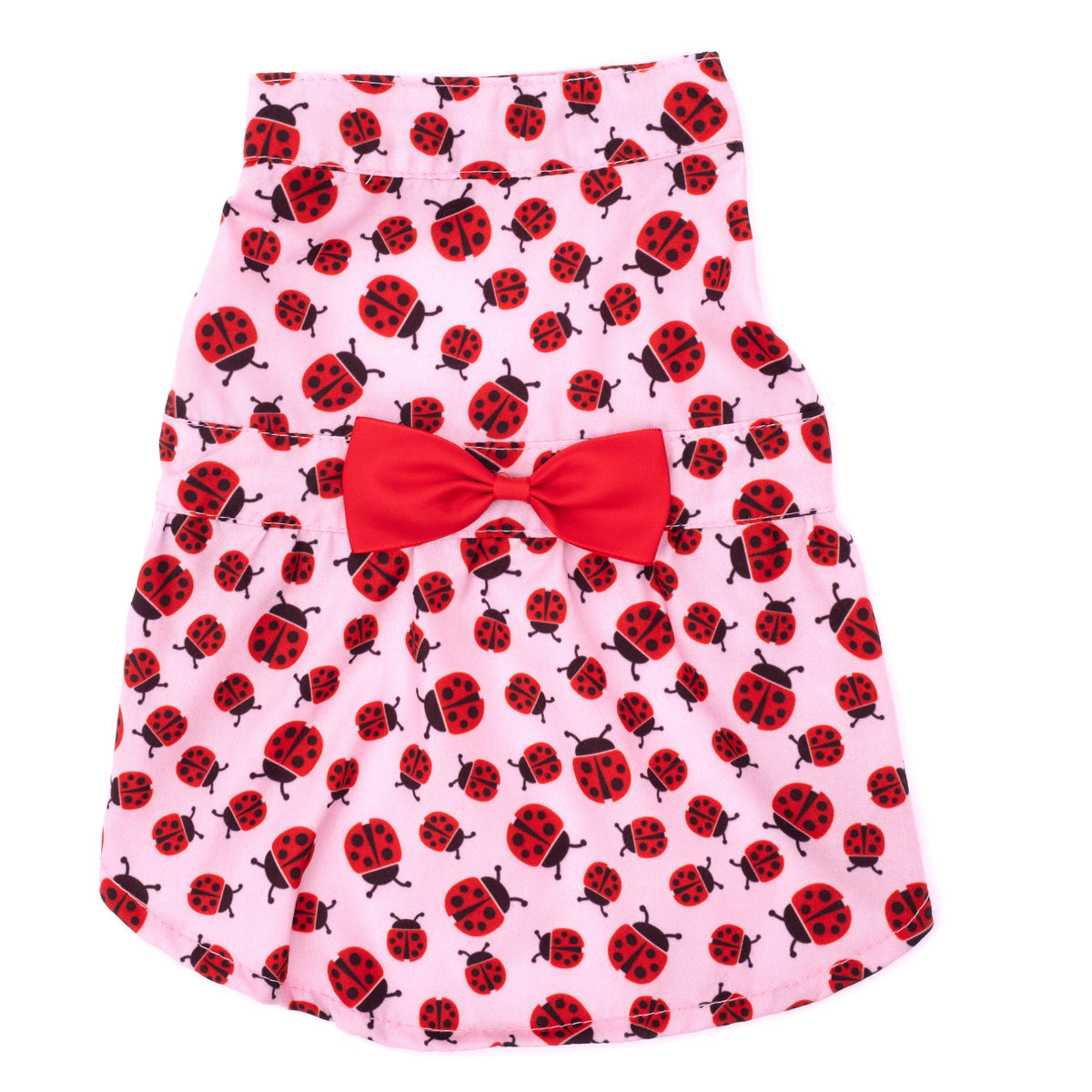 Ladybug Dog Dress – Polyester, Pink, Sizes XS–XXL