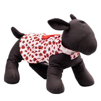 Ladybug Dog Dress – Polyester, Pink, Sizes XS–XXL