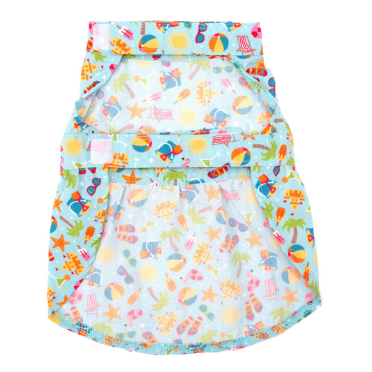 Life's a Beach Dog Dress – Polyester, Mint Green, Sizes XS–XXL