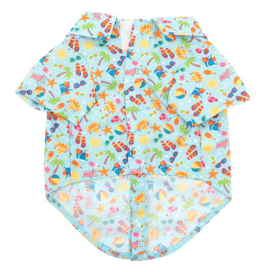 Life's a Beach Dog Shirt – Polyester, Mint Green, Sizes XS–XXL