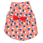 Patchwork Flag Dog Dress – Polyester, Red/White/Blue, Sizes XS–XXL