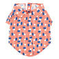 Patchwork Flag Dog Shirt – Polyester, Red/White/Blue, Sizes XS–XXL