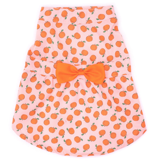 Peachy Keen Dog Dress – Polyester, Peach, Sizes XS–XXL