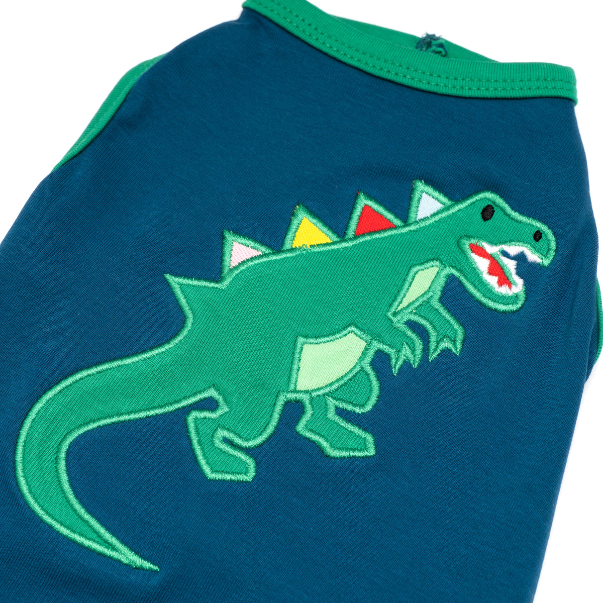 Dino Dog Tank Top – Cotton, Navy, Sizes XS–XXL