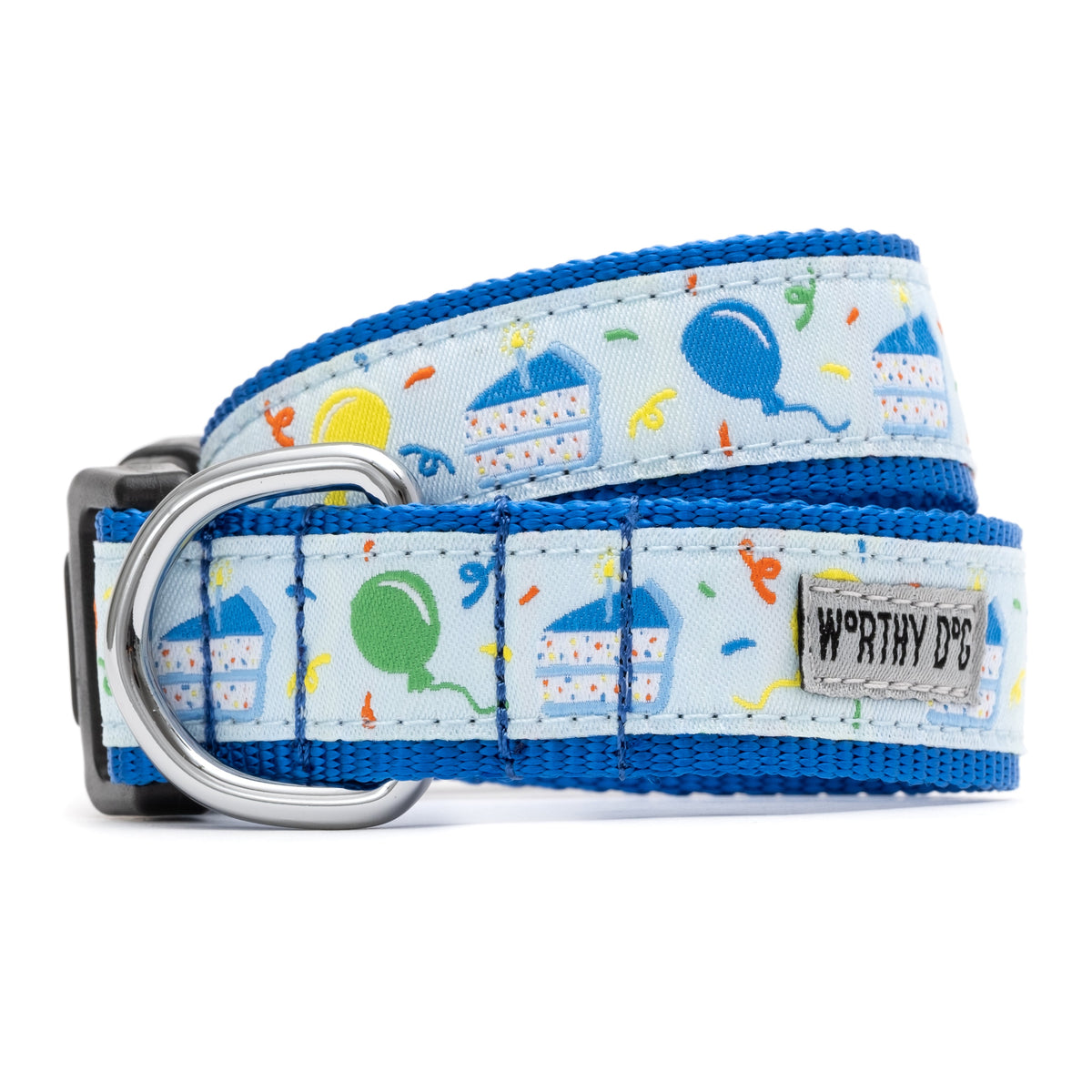 Birthday Dog Collar – Blue & Pink, Sizes XS–XL