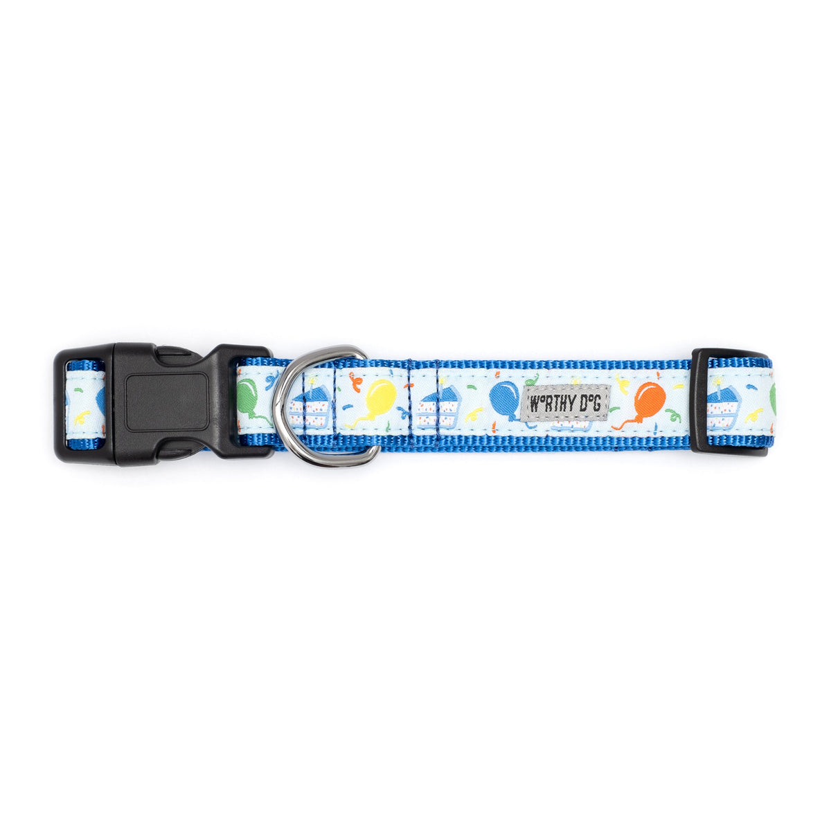 Birthday Dog Collar – Blue & Pink, Sizes XS–XL