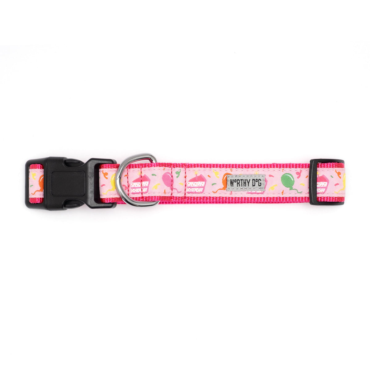 Birthday Dog Collar – Blue & Pink, Sizes XS–XL