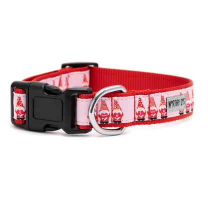 Cupid Gnome Dog Collar – Red, Sizes XS–XL