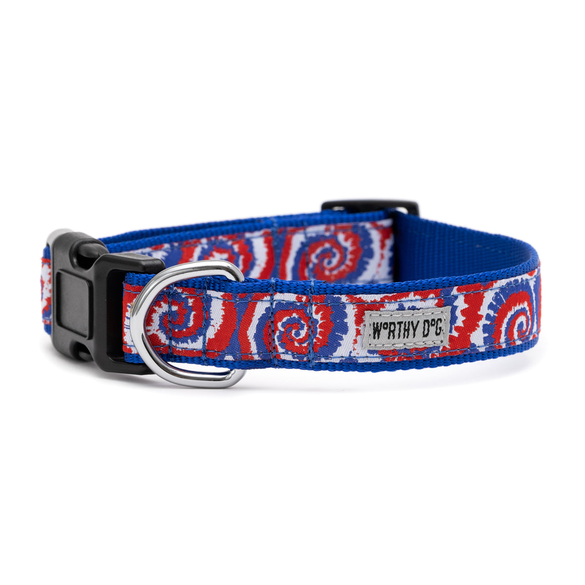 Kaleidoscope Dog Collar – Multicolored & Red/White/Blue, Sizes XS–XL
