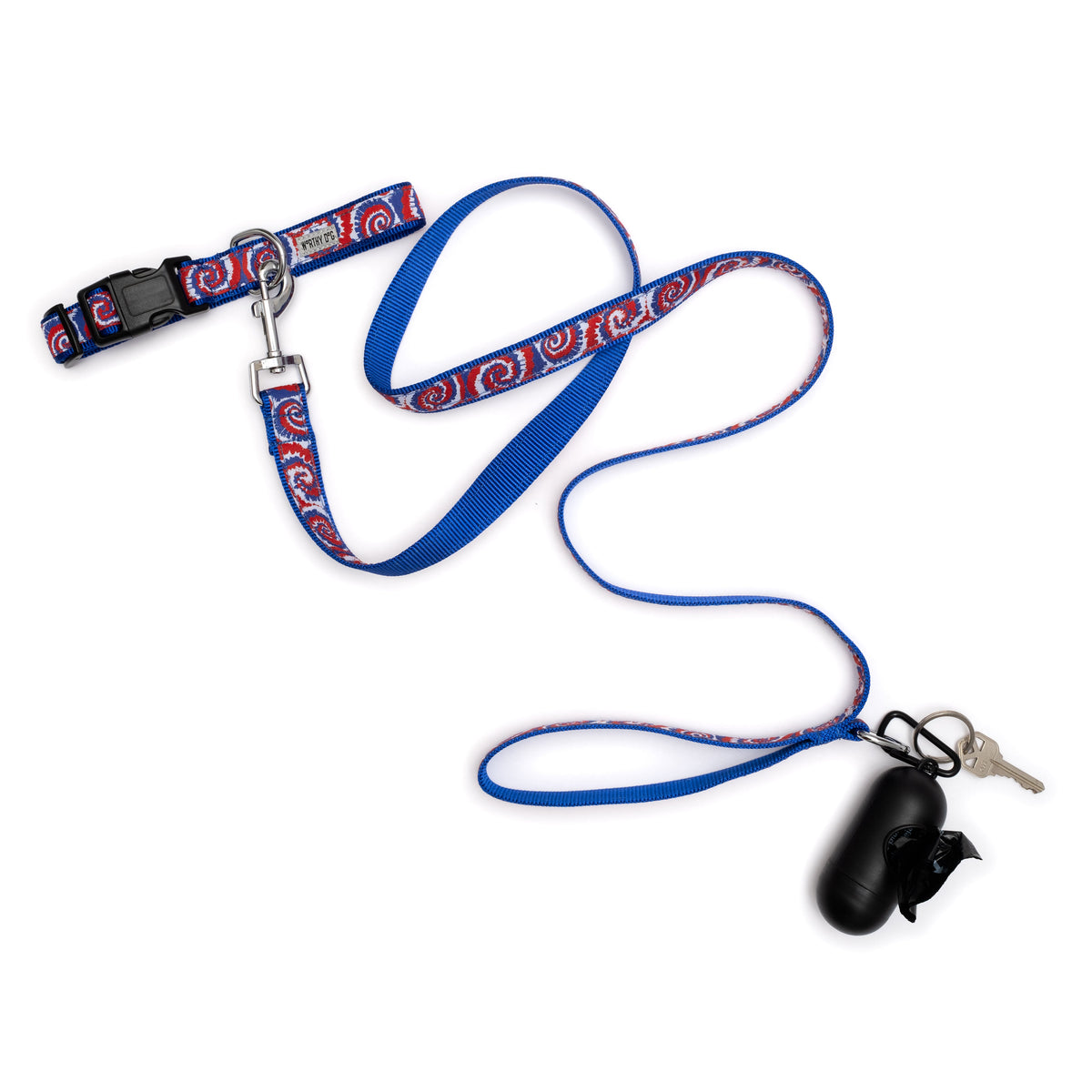 Kaleidoscope Dog Collar – Multicolored & Red/White/Blue, Sizes XS–XL