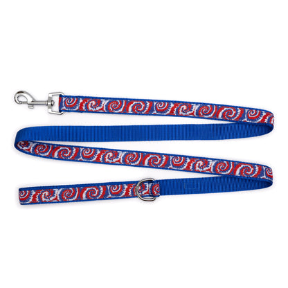Kaleidoscope Dog Leash – Multicolored & Red/White/Blue, Sizes S, L
