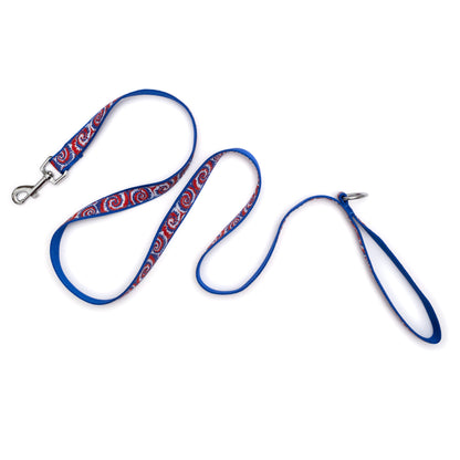 Kaleidoscope Dog Leash – Multicolored & Red/White/Blue, Sizes S, L