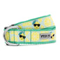 Lemons Dog Collar – Mint Green, Sizes XS–XL