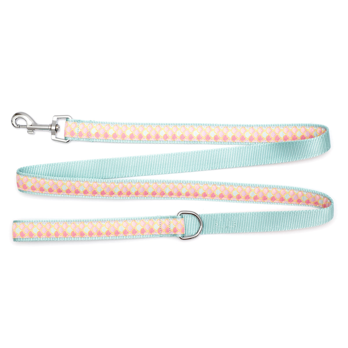 Mermaid pink ribbon and nylon dog leash, product view 6
