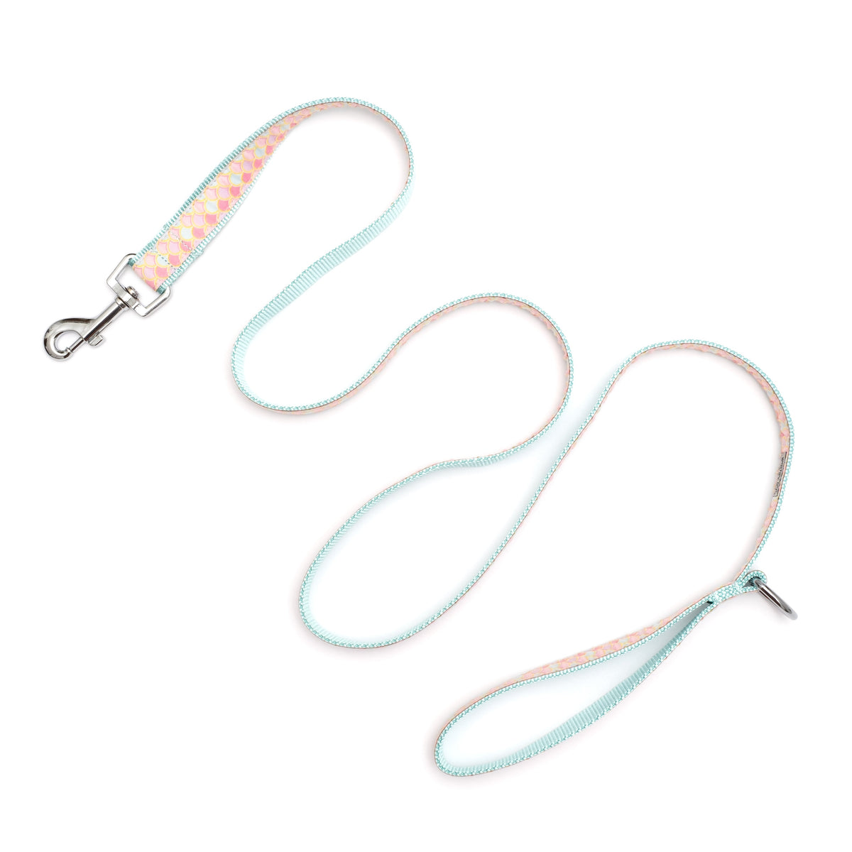Mermaid pink ribbon and nylon dog leash, product view 7