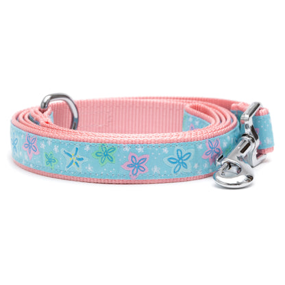 Starfish Floral Dog Leash – Blue, Sizes S, L