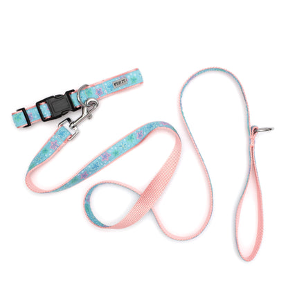 Starfish Floral Dog Leash – Blue, Sizes S, L