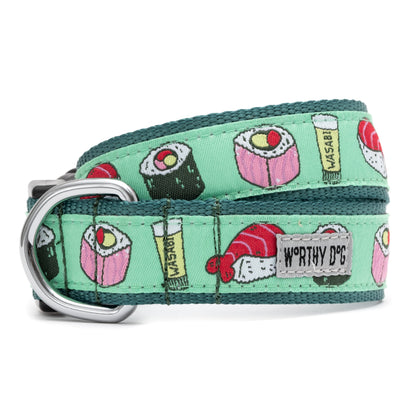 Mint Green Sushi Dog Collar in mint green, main product view