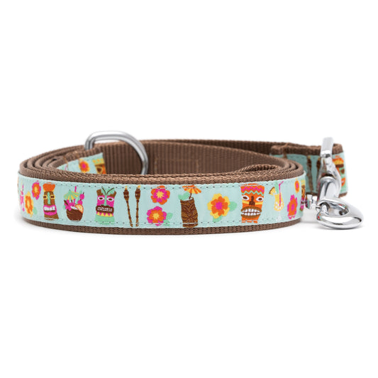 Tiki Time Dog Leash – Blue, Sizes S, L