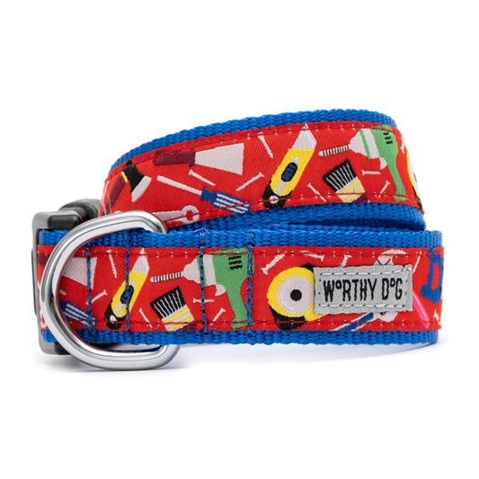 Tools Dog Collar – Red, Sizes XS–XL