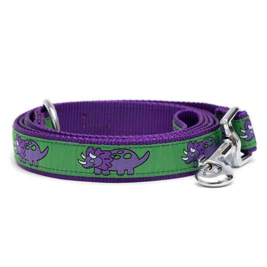 Triceratops Dog Leash – Green, Sizes S, L