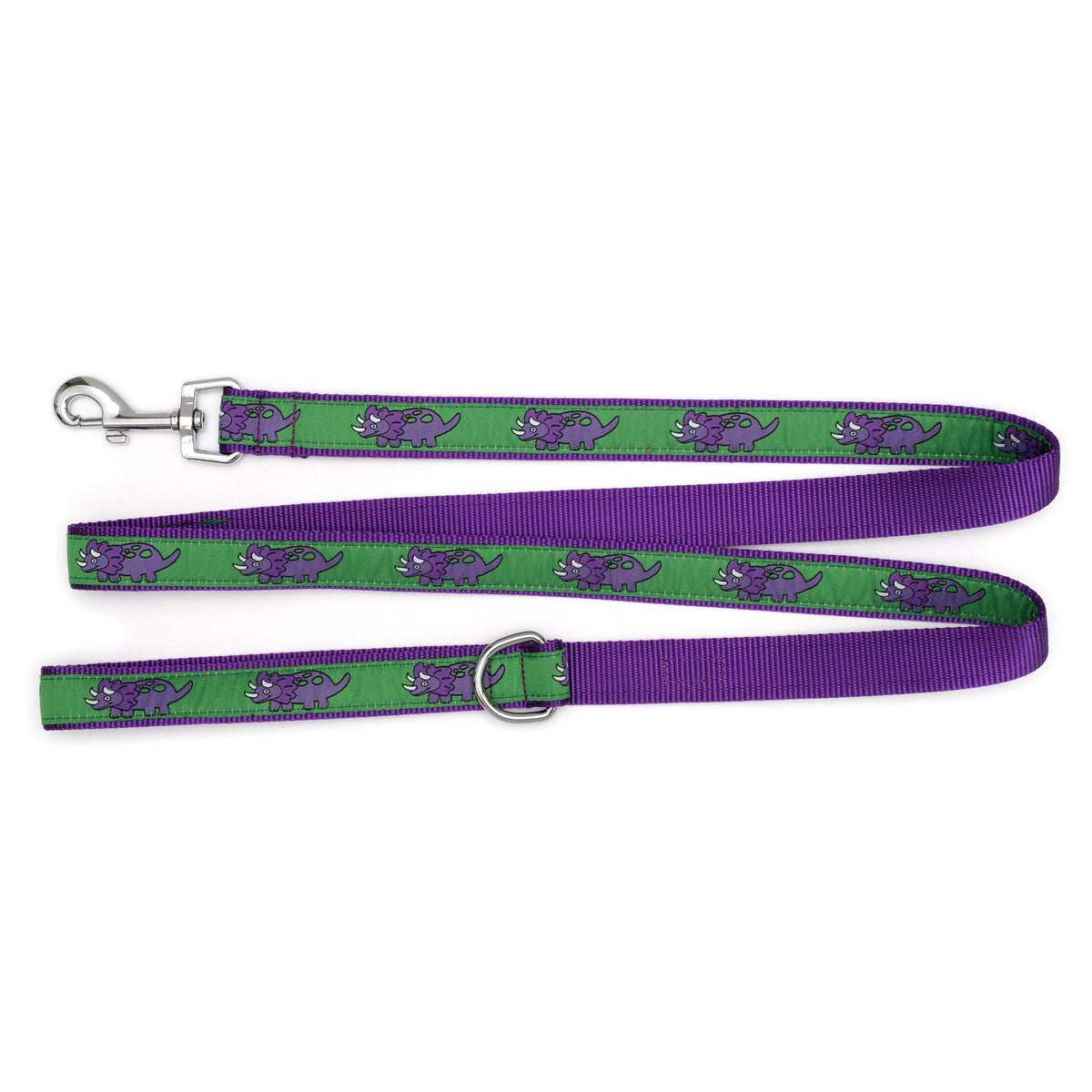 Triceratops Dog Leash – Green, Sizes S, L