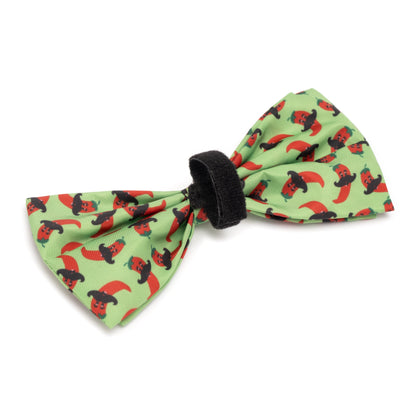 Chili Pepper Dog Bow Tie – Polyester, Lime, Sizes S, L