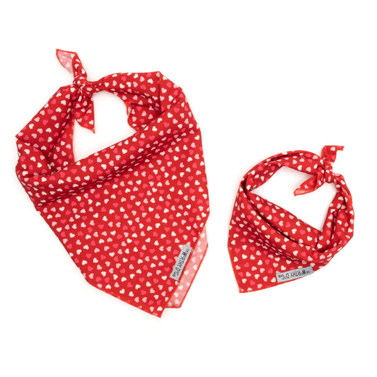 Cupid Dog Bandana – Polyester, Red, Sizes S, L