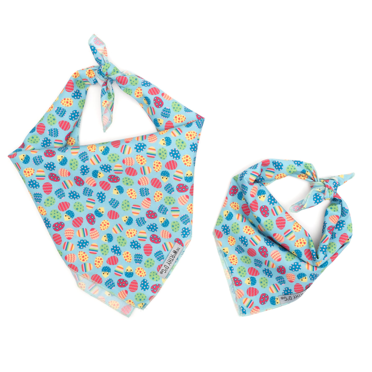 Easter Eggs Dog Bandana – Polyester, Blue, Sizes S, L