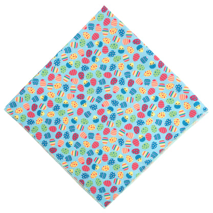 Easter Eggs Dog Bandana – Polyester, Blue, Sizes S, L