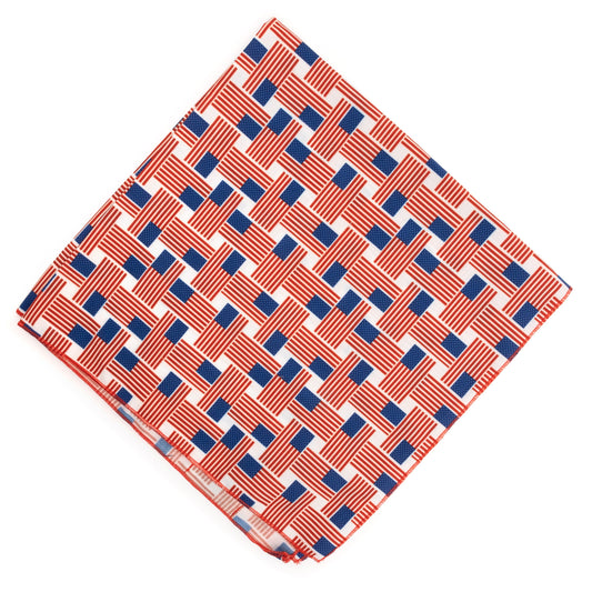 Patchwork Flag Dog Bandana – Polyester, Red/White/Blue, Sizes S, L