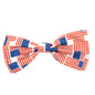 Patchwork Flag Dog Bow Tie – Polyester, Red/White/Blue, Sizes S, L