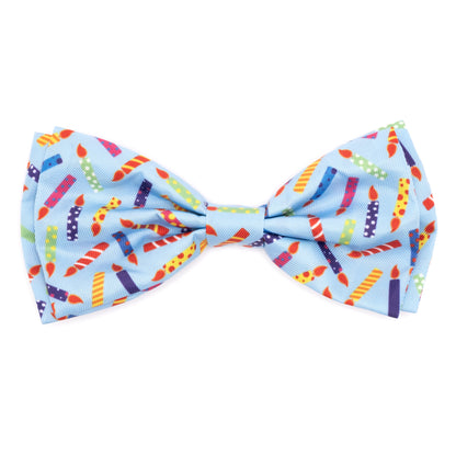 It's My Birthday Dog Bow Tie – Polyester, Blue, Sizes S, L