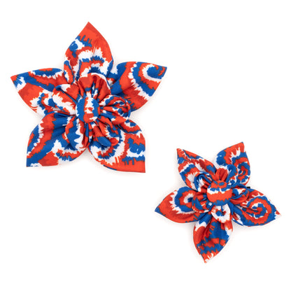 Kaleidoscope Dog Flower – Polyester, Multicolored & Red/White/Blue, Sizes S, L