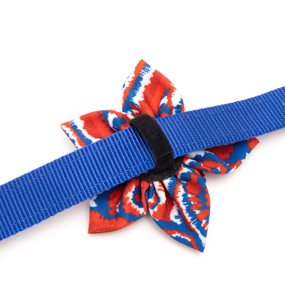Kaleidoscope Dog Flower – Polyester, Multicolored & Red/White/Blue, Sizes S, L