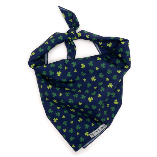 Lucky Dog Bandana – Polyester, Navy, Sizes S, L