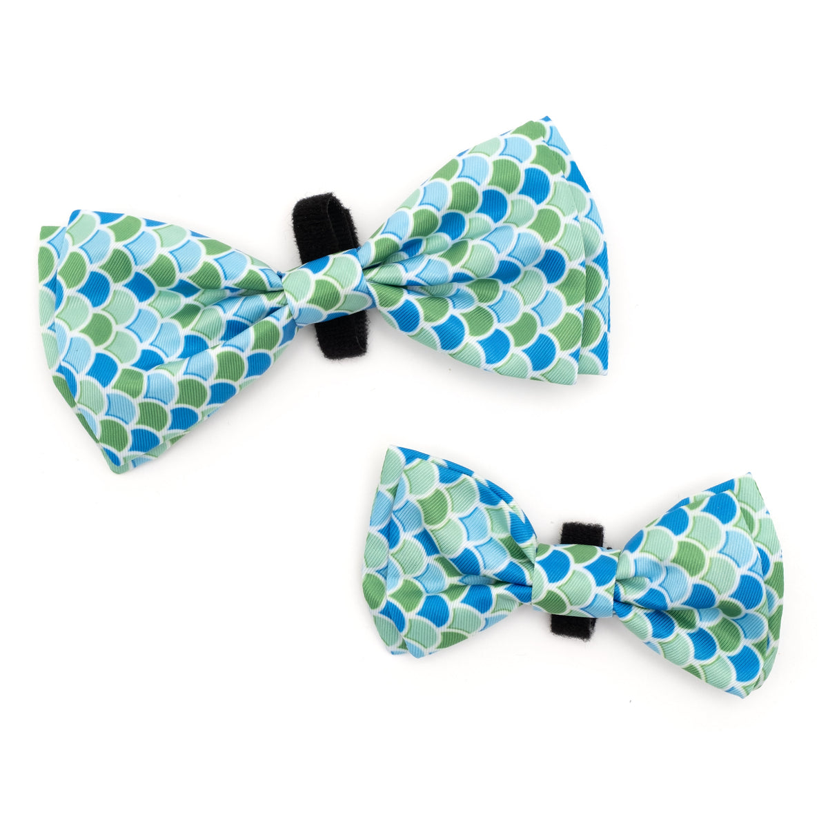 Mermaid Dog Bow Tie – Polyester, Blue, Sizes S, L