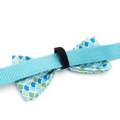 Mermaid Dog Bow Tie – Polyester, Blue, Sizes S, L