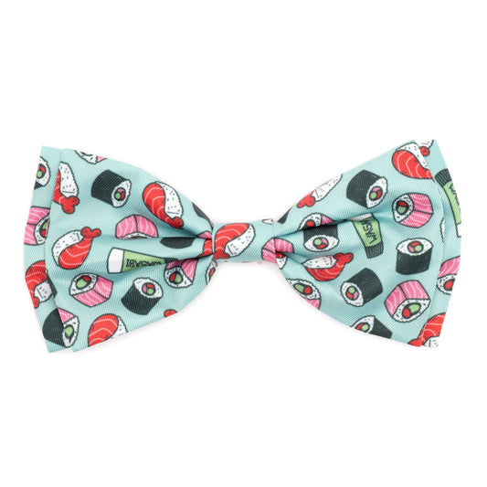 Sushi Dog Bow Tie – Polyester, Mint Green, Sizes S, L