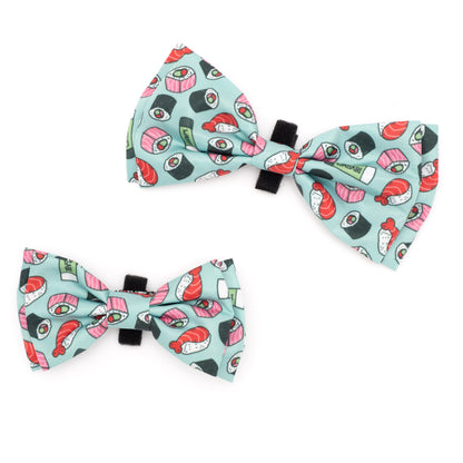 Sushi Dog Bow Tie – Polyester, Mint Green, Sizes S, L